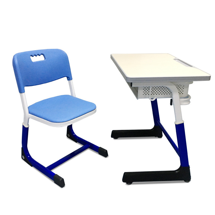 adjustable modern university furniture student wooden desk school chair and table