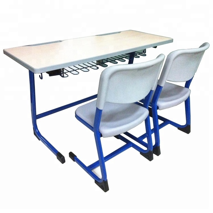 New popular plastic school classroom student desk and chair set reading table