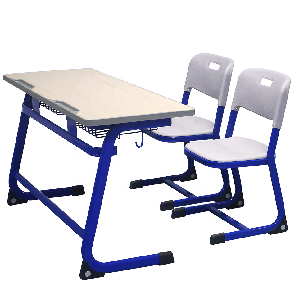 New popular plastic school classroom student desk and chair set reading table