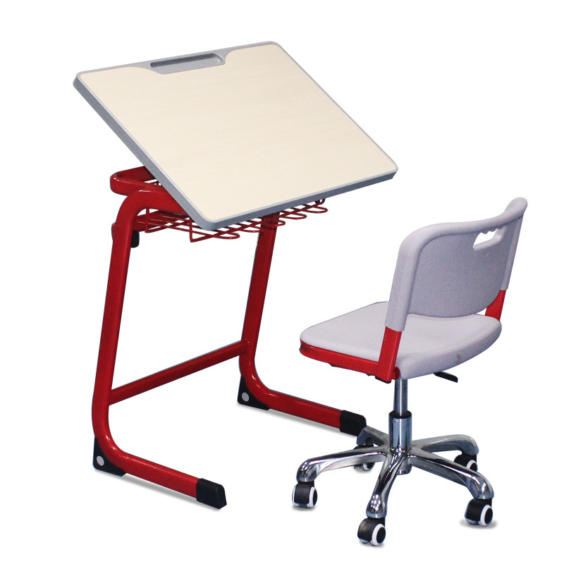 Hot sale drawing table for art students movable desk top for kids classic school chairs and tables