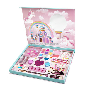 Kids Play Makeup Set For Girls Fashion Beautiful Princess Dress Up & Pretend Play Toy Girl Makeup Box with Jewelry