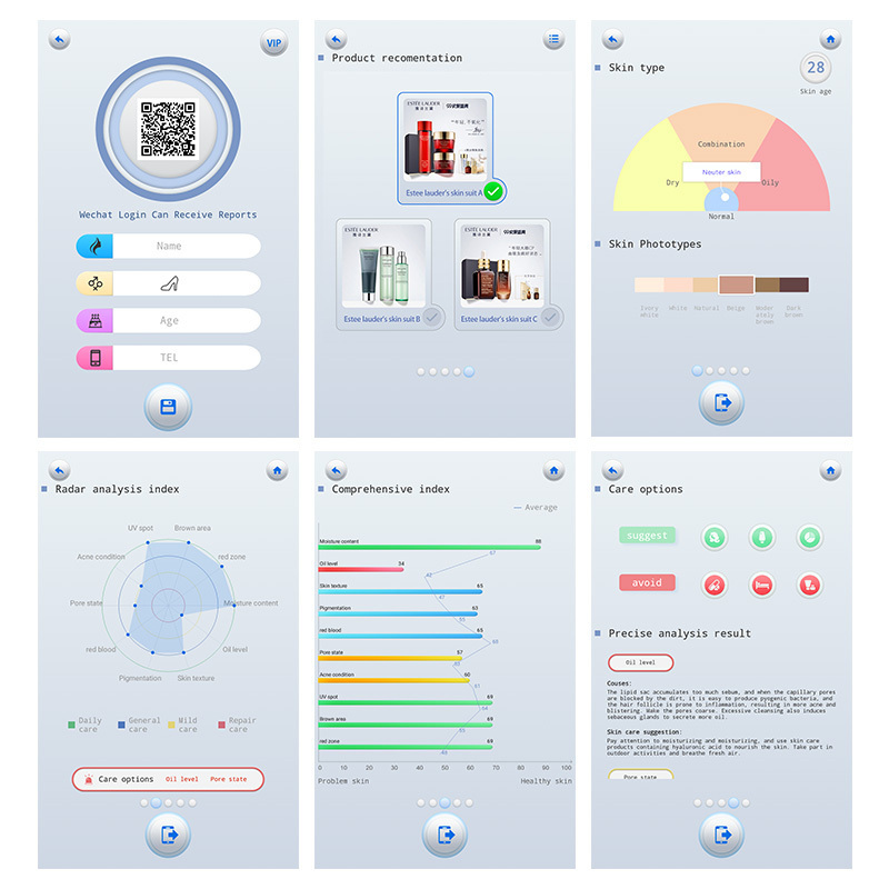 Smart Skin analyzer Facial Analysis/ Skin Analyzer 3D Digital Observer Facial Skin Analyzer beauty machine