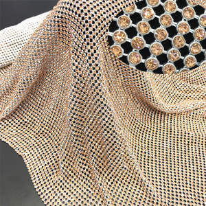 me019 New color soft metal  fabric trim crystal rhinestone mesh no glue metal rhinestone roll