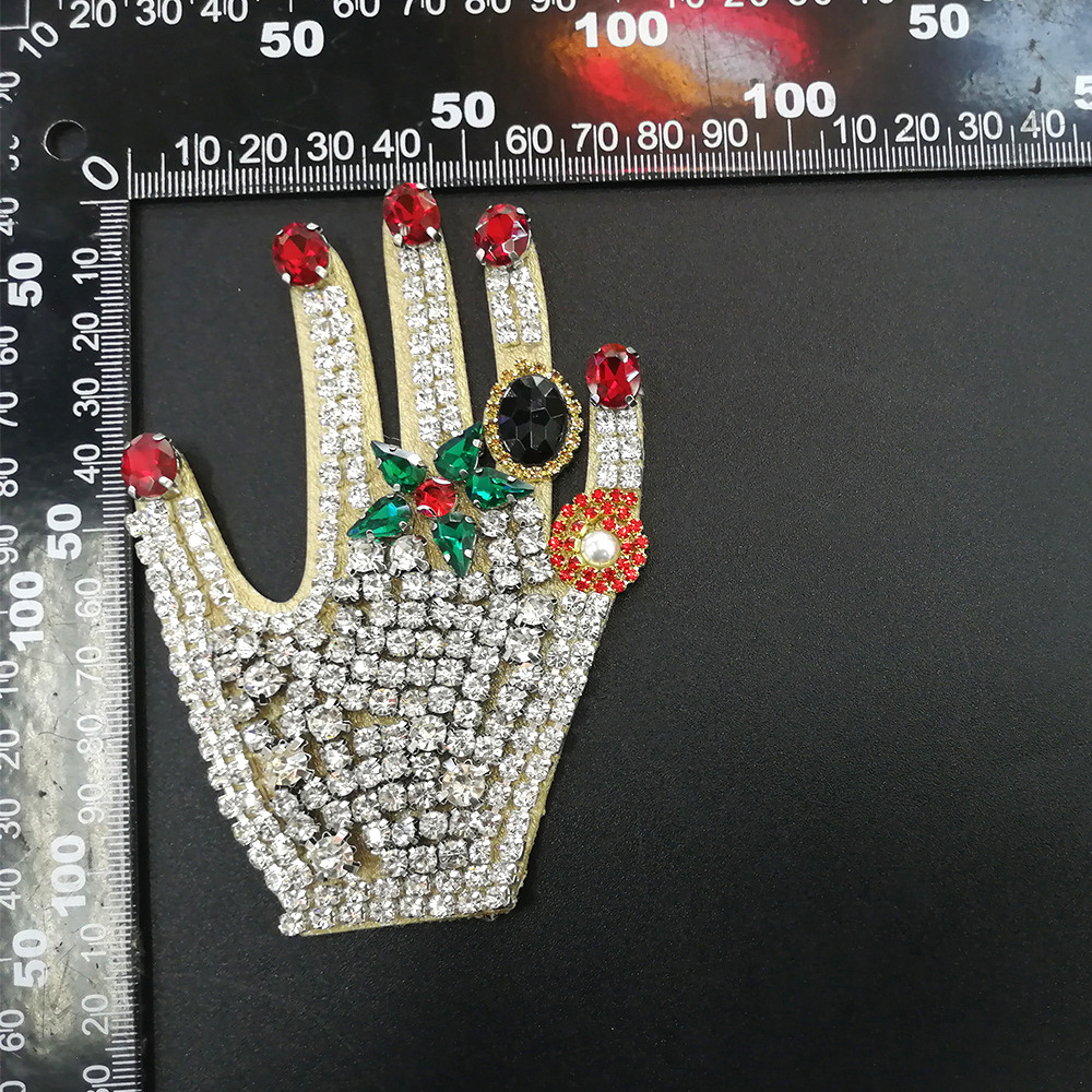 h023 bling bling handmade crystal patch sequin applique rhinestone  appliques patch for clothes