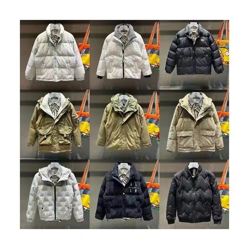 Fashion Down Coat Men's Bright Face Trend Hooded Short Thick Winter Bomber Shiny Puffer Men's Jacket