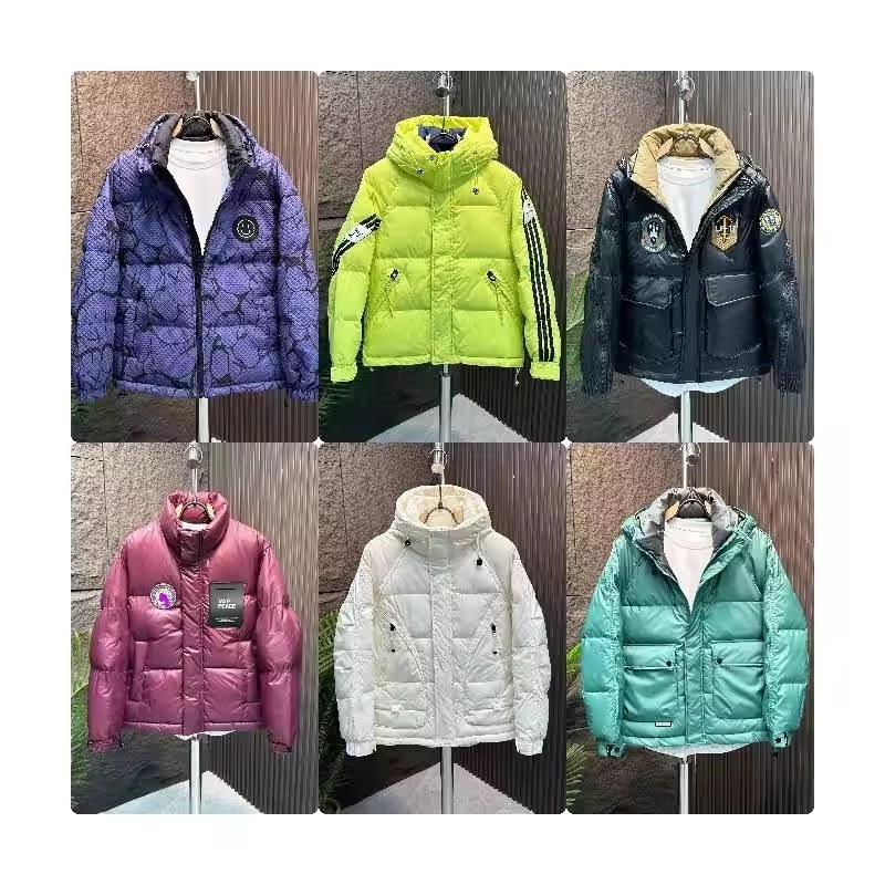 Fashion Down Coat Men's Bright Face Trend Hooded Short Thick Winter Bomber Shiny Puffer Men's Jacket