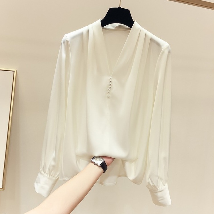 Dropshipping Supplier Young Girls Fashion Office Lady fashion chiffon elegant White blouses Women