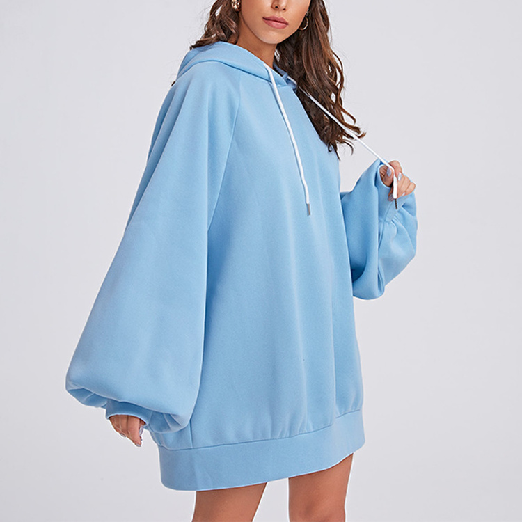 Wholesale Long Sleeve Short Dress Hoodie Custom Logo Women Casual Hoodie Dresses