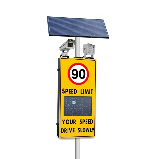 Electric LED Text Display Variable Message Signs Road Sign Solar Powered Traffic Speed Limit Radar