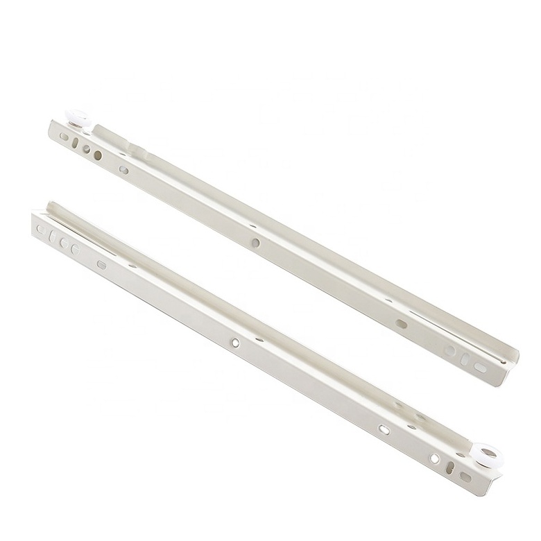 European style drawer power rails White Powder Coat Finish Drawer Track Hardware  Mount Drawer Slide