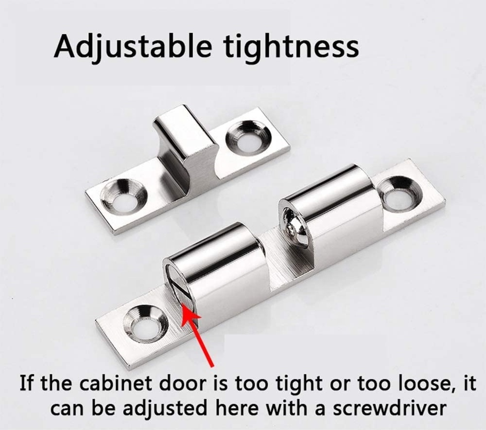 Furniture Cabinet Door Brass Dual Ball Roller Catch Latch  Magnetic Closures Door