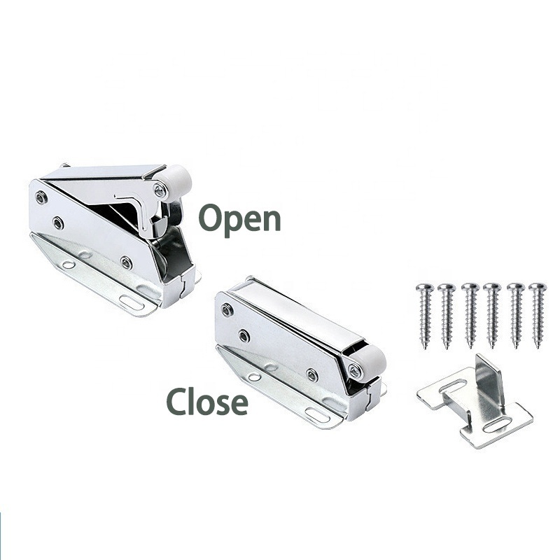 Furniture Drawer Latch Cabinet Door Latch Grabber Catches Push Close Cabinet Latch with Mounting Screw