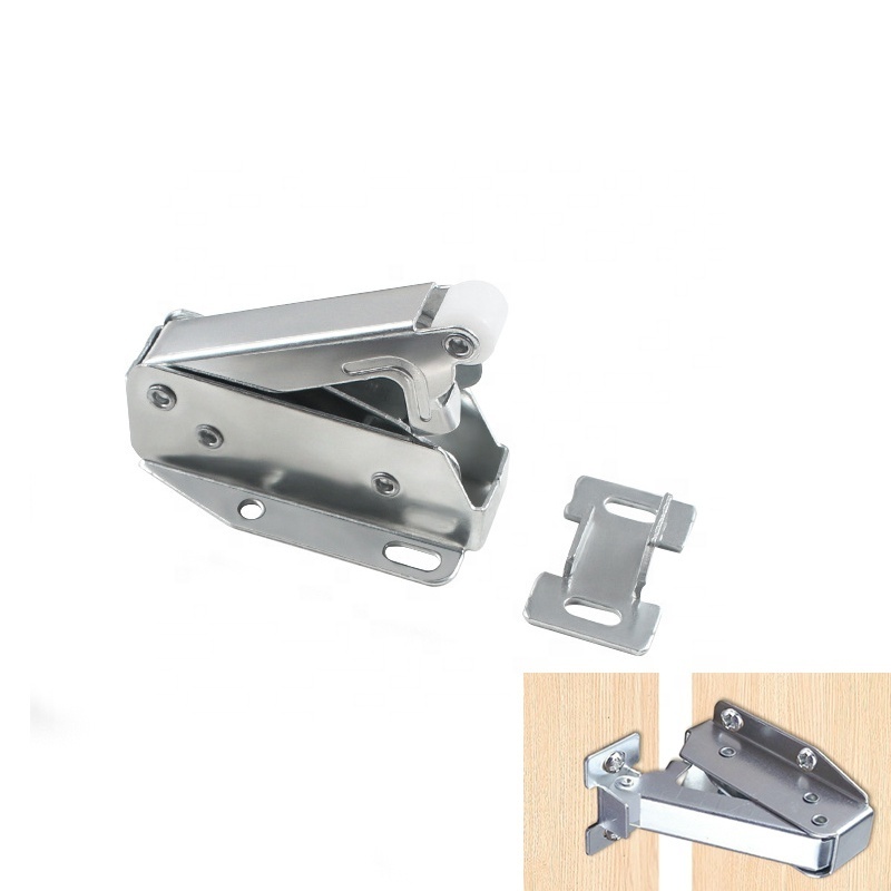 Furniture Drawer Latch Cabinet Door Latch Grabber Catches Push Close Cabinet Latch with Mounting Screw