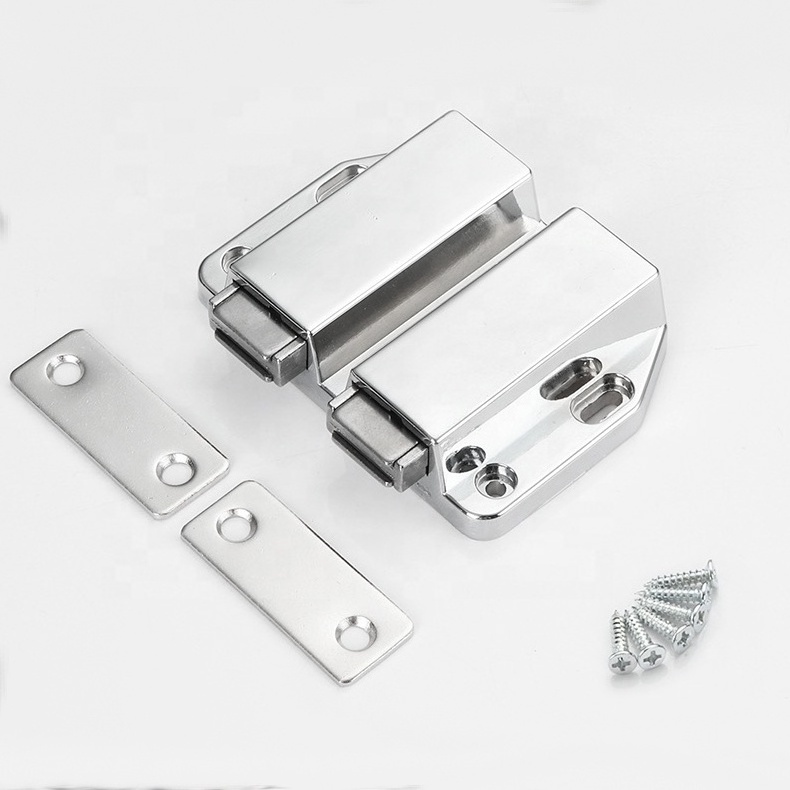 Heavy Duty Door Double Catch Magnetic Door Drawer Cabinet Catch Zinc Alloy Touch Push Open Magnetic Latch