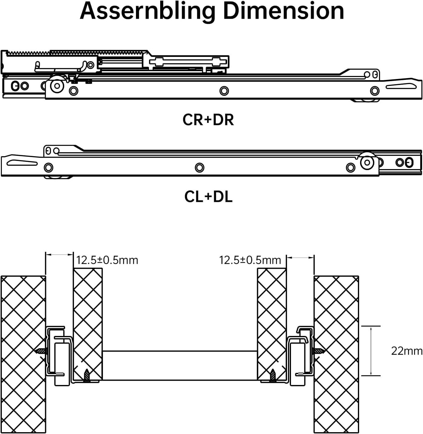 European style drawer power rails White Powder Coat Finish Drawer Track Hardware  Mount Drawer Slide