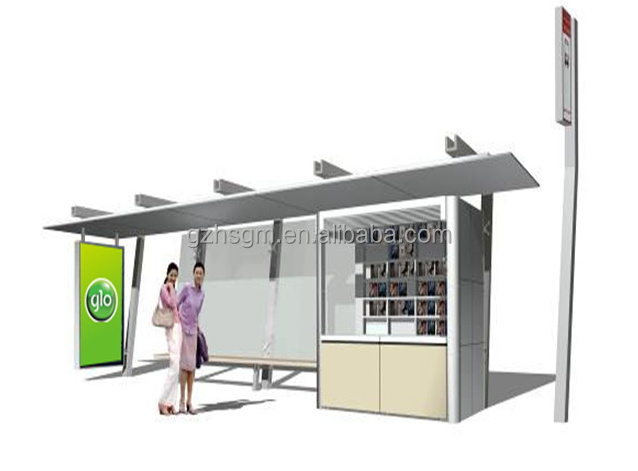 High Quality Street furniture LED Display Bus Stop Shelter Factory Direct Sale