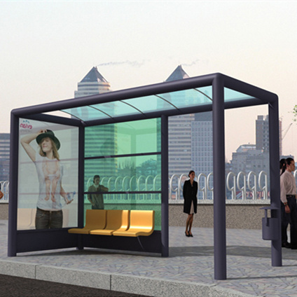 Street Furniture Solar Bus Stop Shelter Manufacturer with 28 Years' Experience