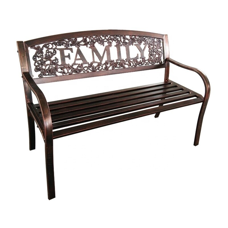 2022 hot sale high quality modern and elegant metal iron bench for outdoor garden furniture