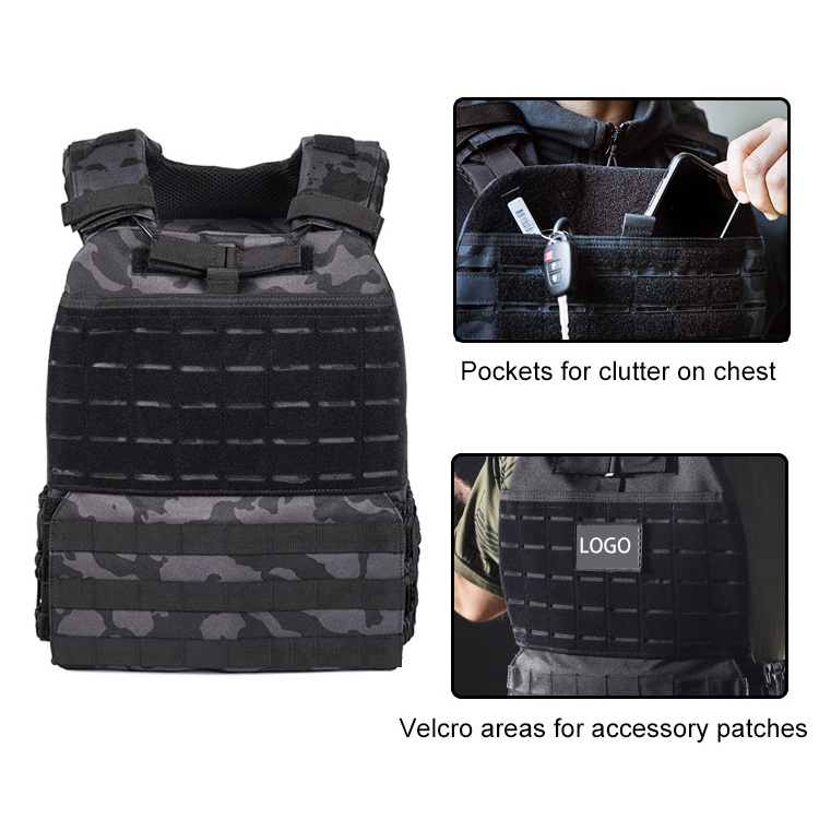 OEM Hot Sale Tactical Vest Laser Cut Molle Combat Assault Weight Plate Carrier Vest