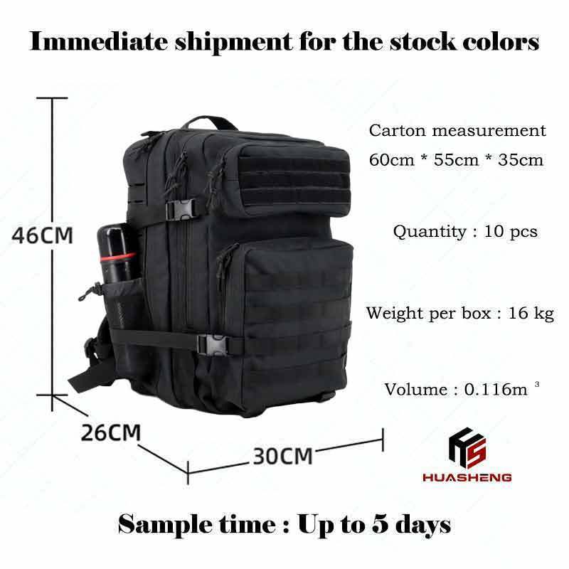 Custom 45L Outdoor Assault Pack Fitness Gym Sports Backpack Molle Tactical Backpack