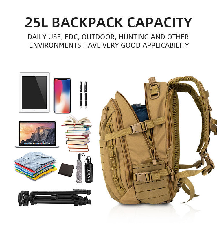 Customized Logo 25L Fitness Gym Molle Backpack for men Outdoor Sport Camping Hiking Tactical Backpacks