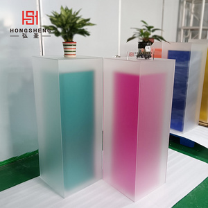 Plastic Clear Frosted Rectangle Acrylic Display Cube Stand Acrylic Customized Cake Base For Wedding Party