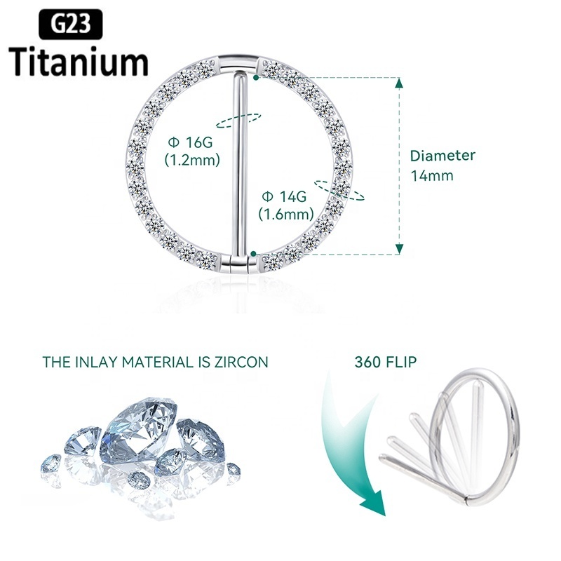 ASTM F136 Titanium Nipple Piercings 16G Zircon Nipple Studs Shield Charming Nipple Rings For Women sexy Body Piercing Jewelry