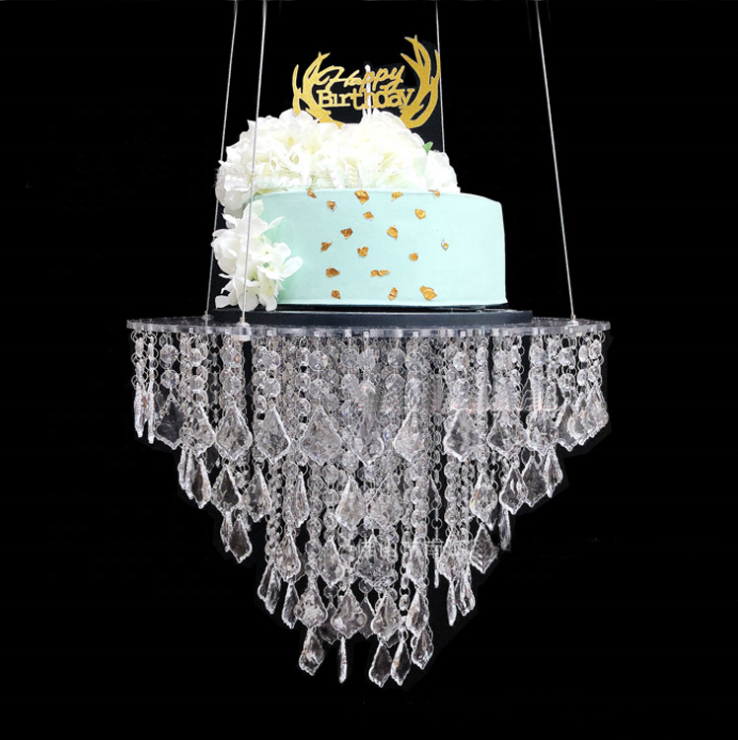 2023 Top Sale Crystal Cake Swing Elegance Cake Display Holder Wholesale Wedding Cake Stand