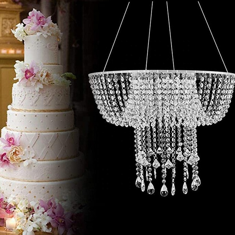 2023 Top Sale Crystal Cake Swing Elegance Cake Display Holder Wholesale Wedding Cake Stand