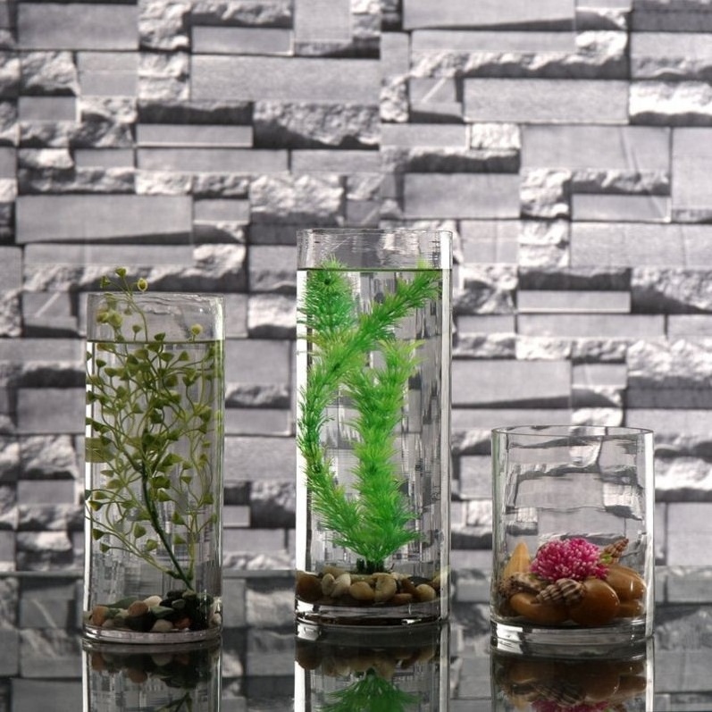 Tall Clear Desktop Acrylic Glass Plastic Cylinder Vases For Wedding Decor centre piece