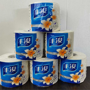 customized  Virgin wood bamboo pulp toilet printed roll tissue paper embossment toilet paper