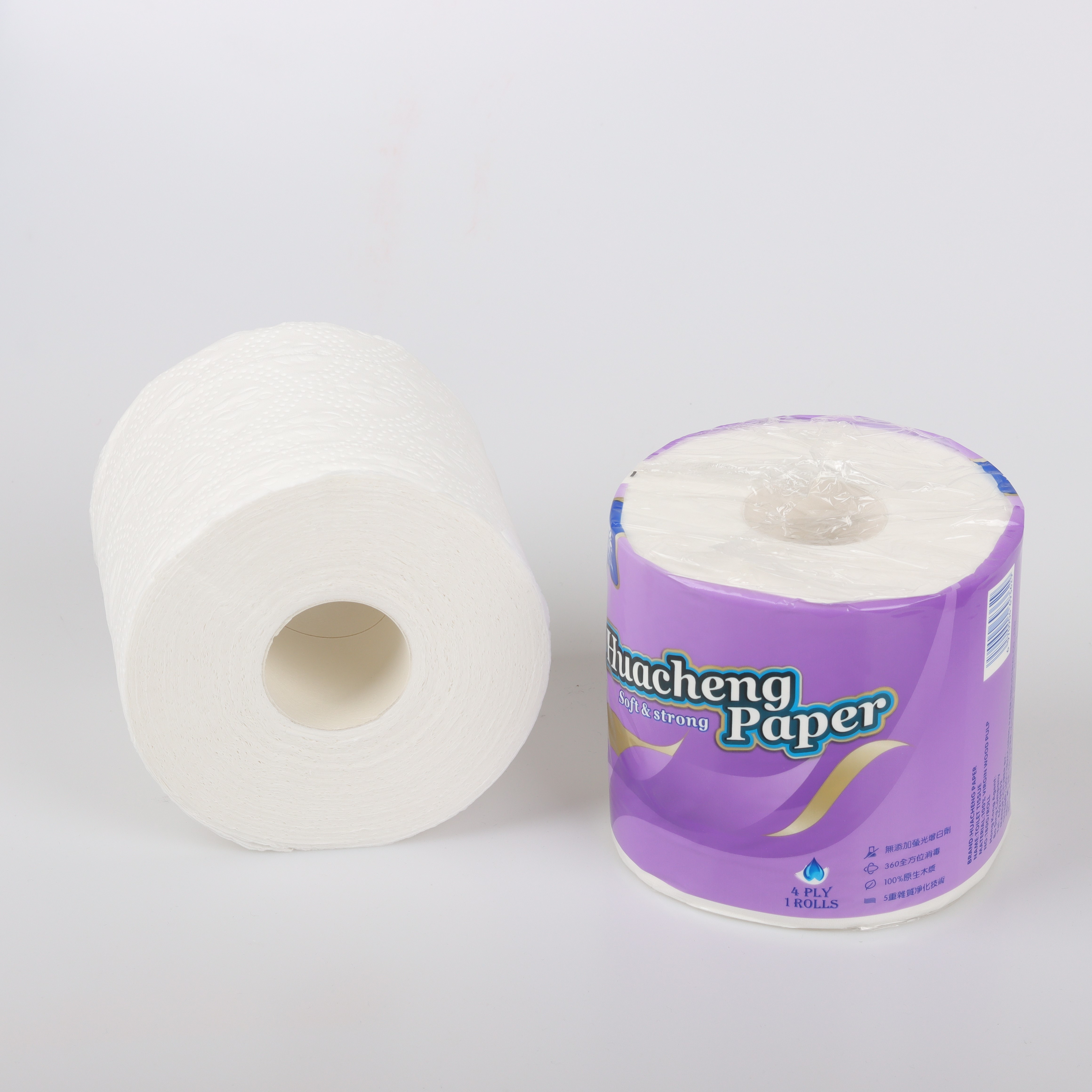 Manufacturer Embossed Small Toilet Tissue for Hotel Virgin Wood Bamboo Pulp Roll Soft Toilet Tissue Paper