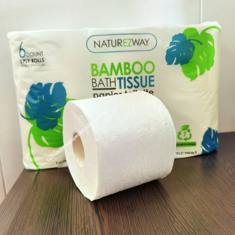 customized  Virgin wood bamboo pulp toilet printed roll tissue paper embossment toilet paper