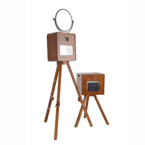 New Arrival wooden style Photo Booth vintage wooden grain photo booth with 15.6 touch csreen