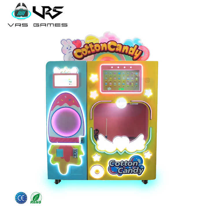 New Design Automatic Mini Flower Cotton Candy Vending Machine Customizable Coin Banknotes Swipe Card