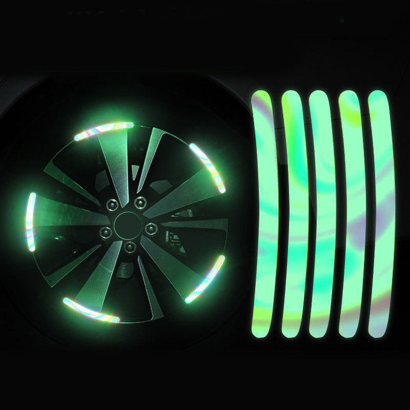 Reflective Colorful Car Wheel Hub Rim Stripe Tape Decal Luminous Sticker