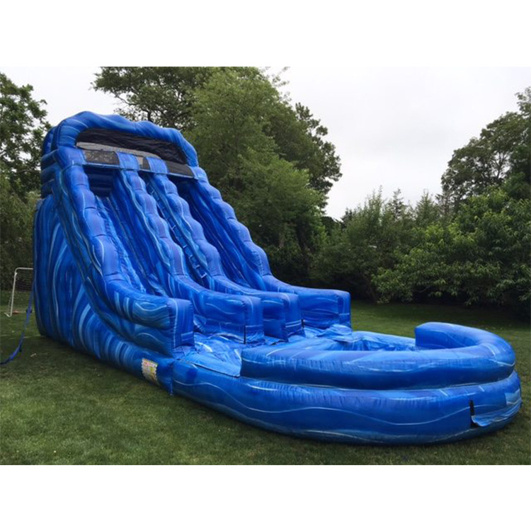 Commercial Grade Giant Inflatable Water Double Lane Slip Slide For Adult With Pool Tube