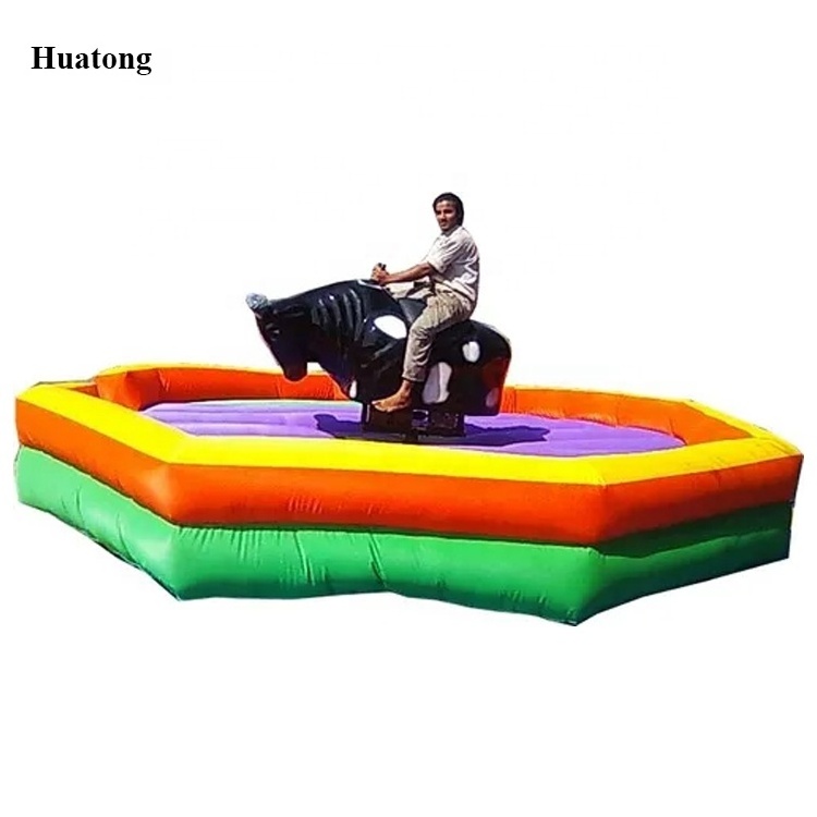 Inflatable mechanical bull riding toys for sale , PVC inflatable rodeo bull machine for sale