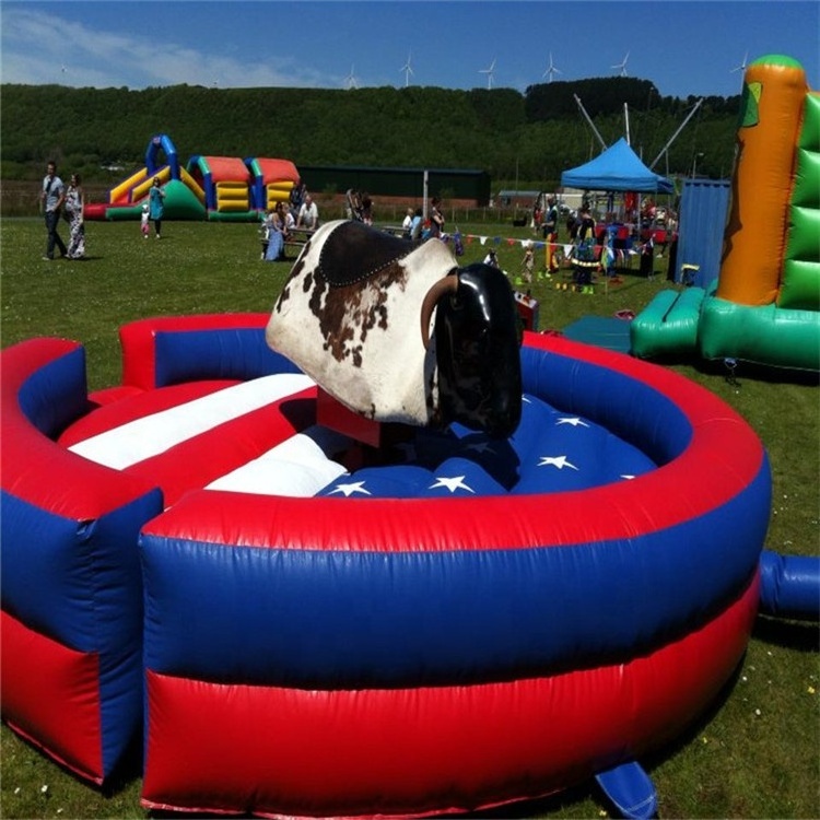 Inflatable mechanical bull riding toys for sale , PVC inflatable rodeo bull machine for sale