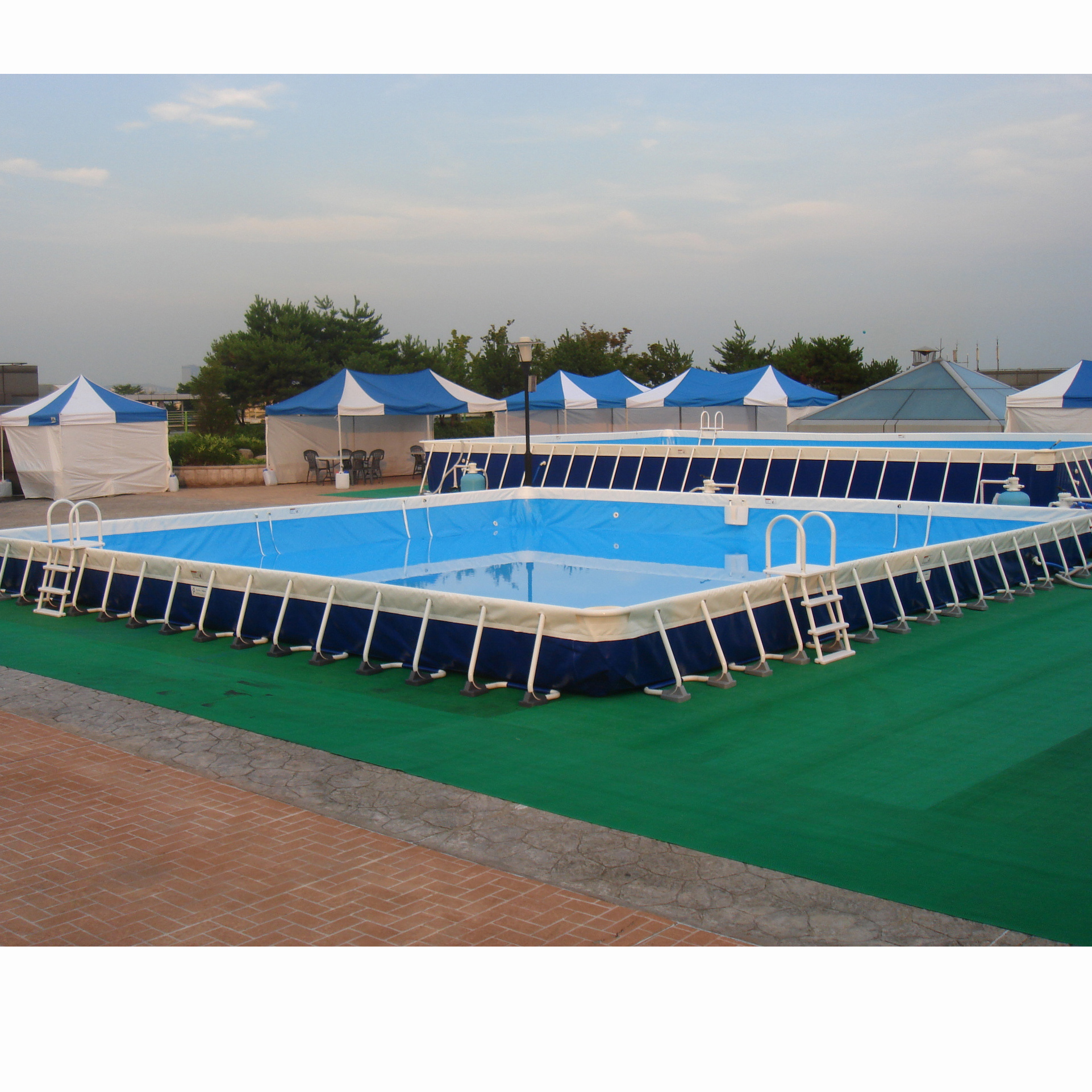 Outdoor PVC inflatable Rectangular Metal Frame Swimming Pool, Stainless steel swimming pool