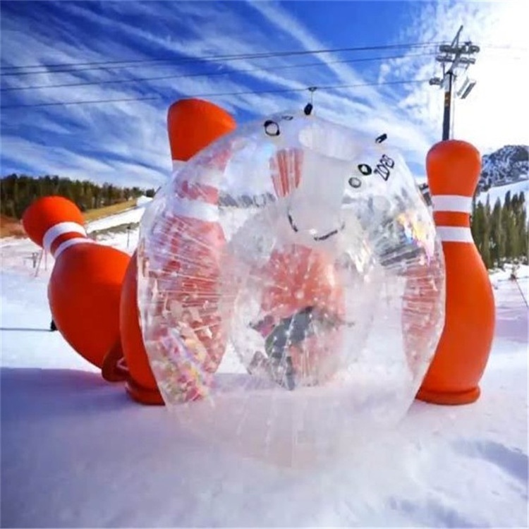 Funny human game inflatable bubble bowling for giant zorb ball