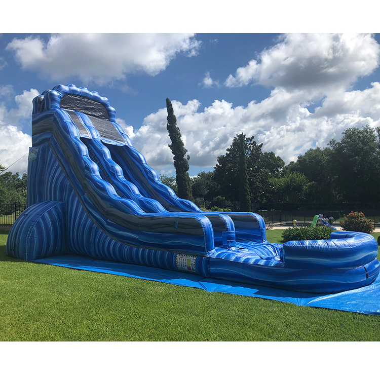 Commercial Grade Giant Inflatable Water Double Lane Slip Slide For Adult With Pool Tube