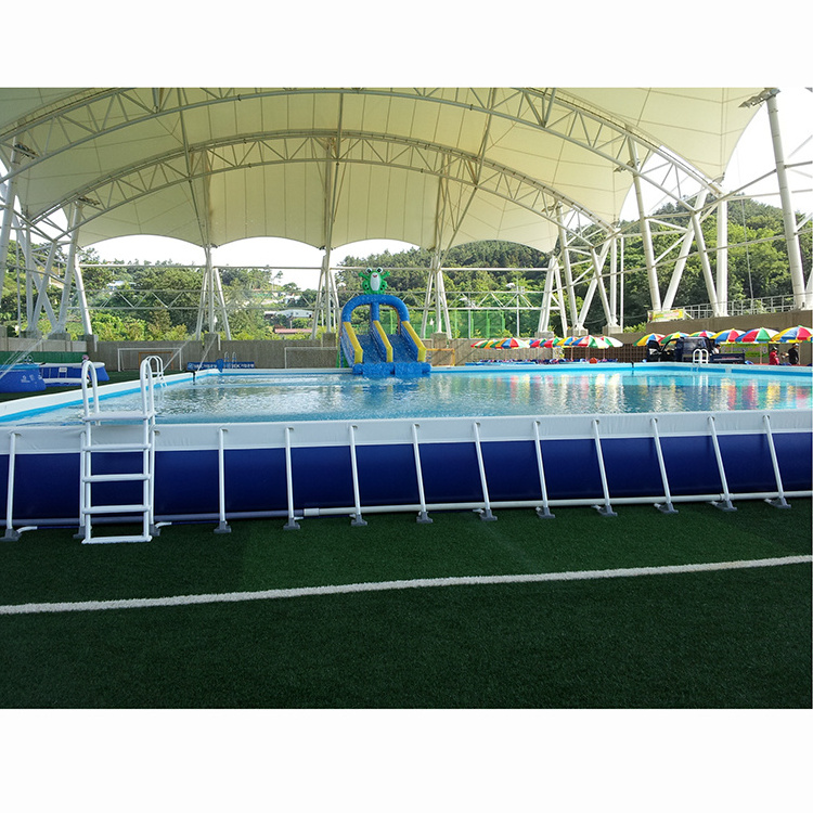 Outdoor PVC inflatable Rectangular Metal Frame Swimming Pool, Stainless steel swimming pool