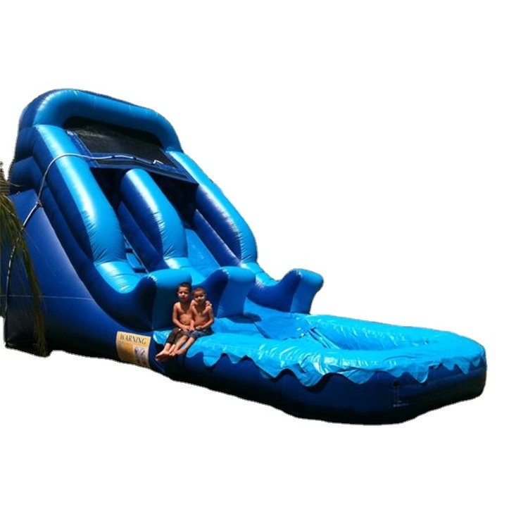 Commercial Grade Giant Inflatable Water Double Lane Slip Slide For Adult With Pool Tube