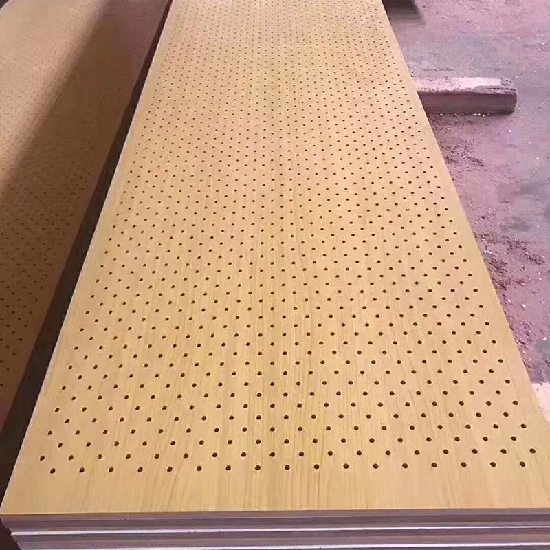 Echo Gone Perforated Wall Panel Fire Retardant Conference Room MDF Acoustic Panel Micro Acoustic Perforated Wood Panel