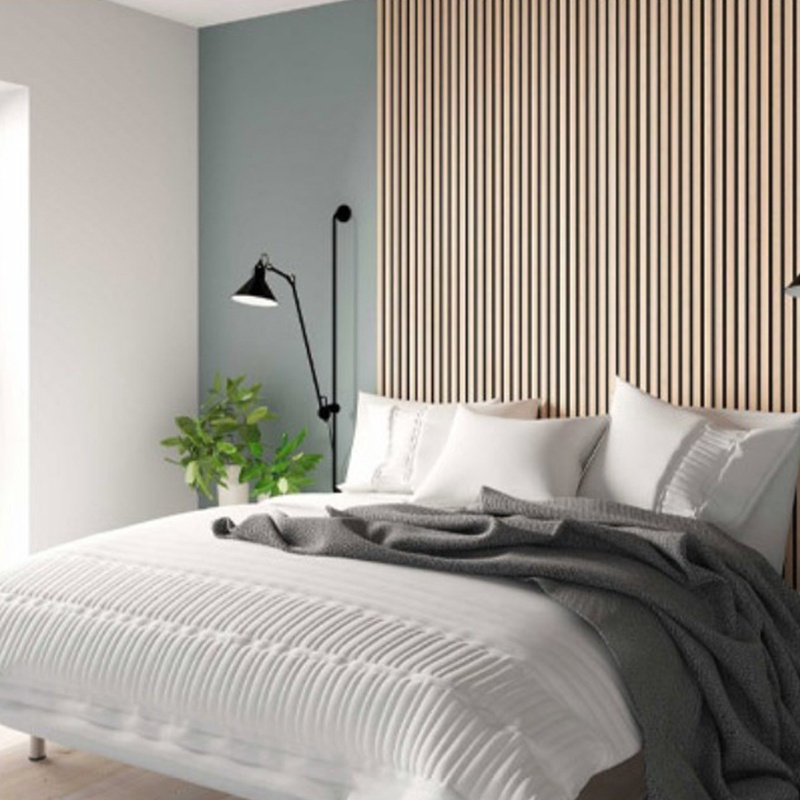 Huayin Soundproof Wall Panels Home Art MDF Sound Barriers Wood Wall Slat Acoustic Panel