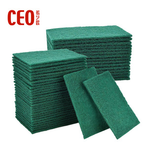 Kitchen scourer cleaning scrubber polyester green sponges kitchen scouring pads