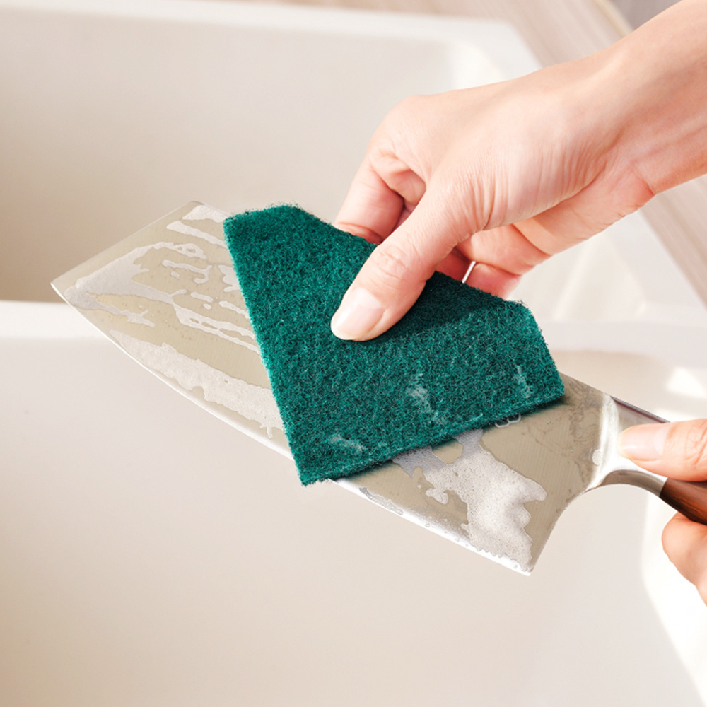 Kitchen scourer cleaning scrubber polyester green sponges kitchen scouring pads