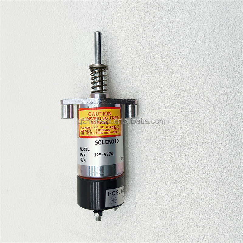 Construction Machinery Part 24V Fuel Shutoff Solenoid Valve 125-5774 1255774 For Caterpillar CAT Loader R1300G Engine 3204 3304