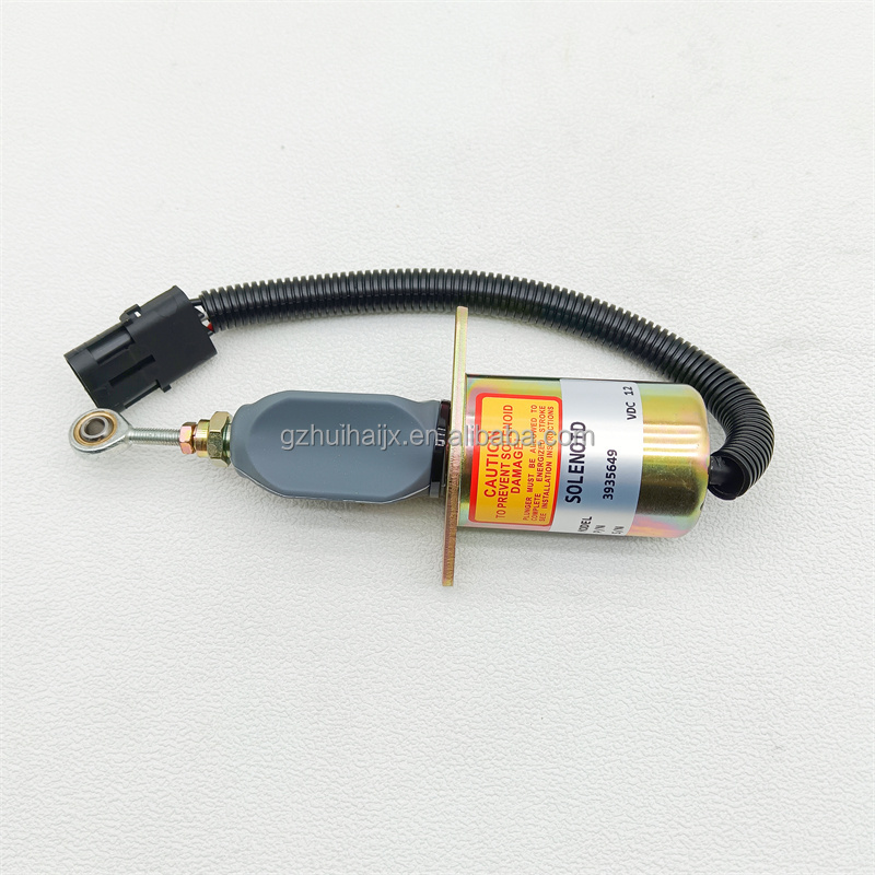 High Quality Excavator Parts Engine Stop Solenoid Valve Shutoff 24V 3935649 For Cummins Engine 5.9L 8.3L  3935649